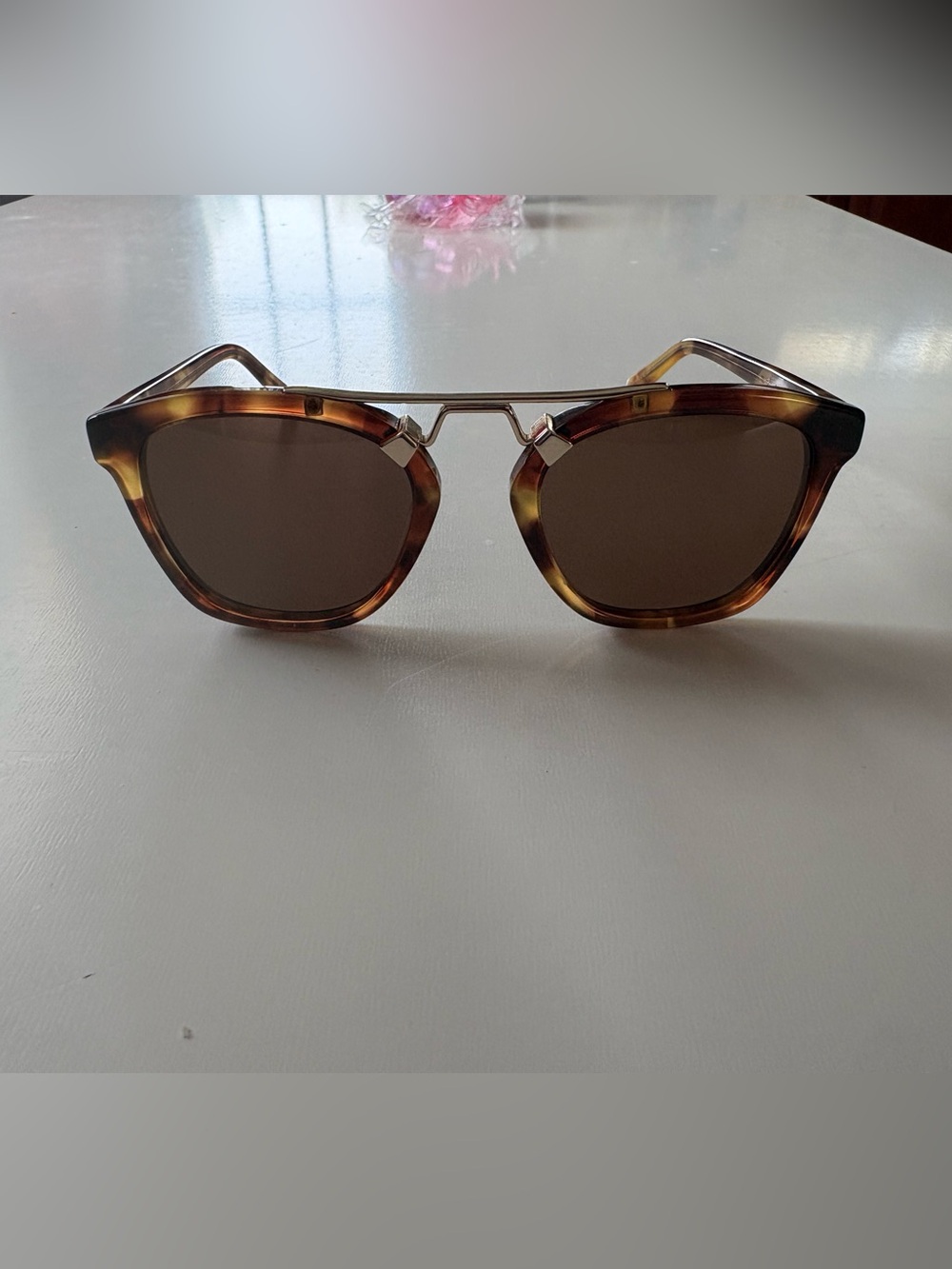 WMP Tortoiseshell Brown Women's Sunglasses with Double Bridge